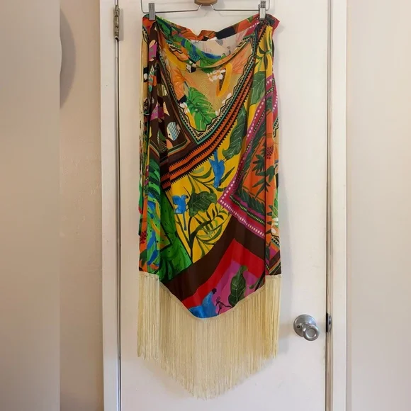 Farm Rio Mix Scarfs Summer Wrap Skirt - Picture 3 of 4